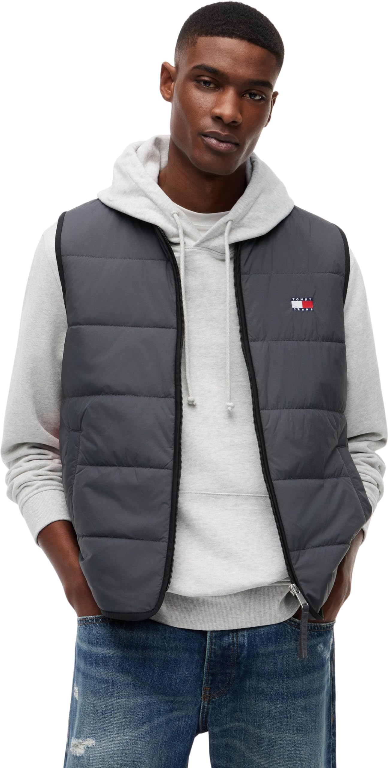 Tommy Jeans Tjm Flag Quilted Vest Dm0dm23069 Gilet Uomo - Taglia S