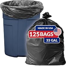 Reli. SuperValue 33 Gallon Trash Bags | 125 Count | Made in USA | Heavy Duty | Black Multi-Use Garbage Bags