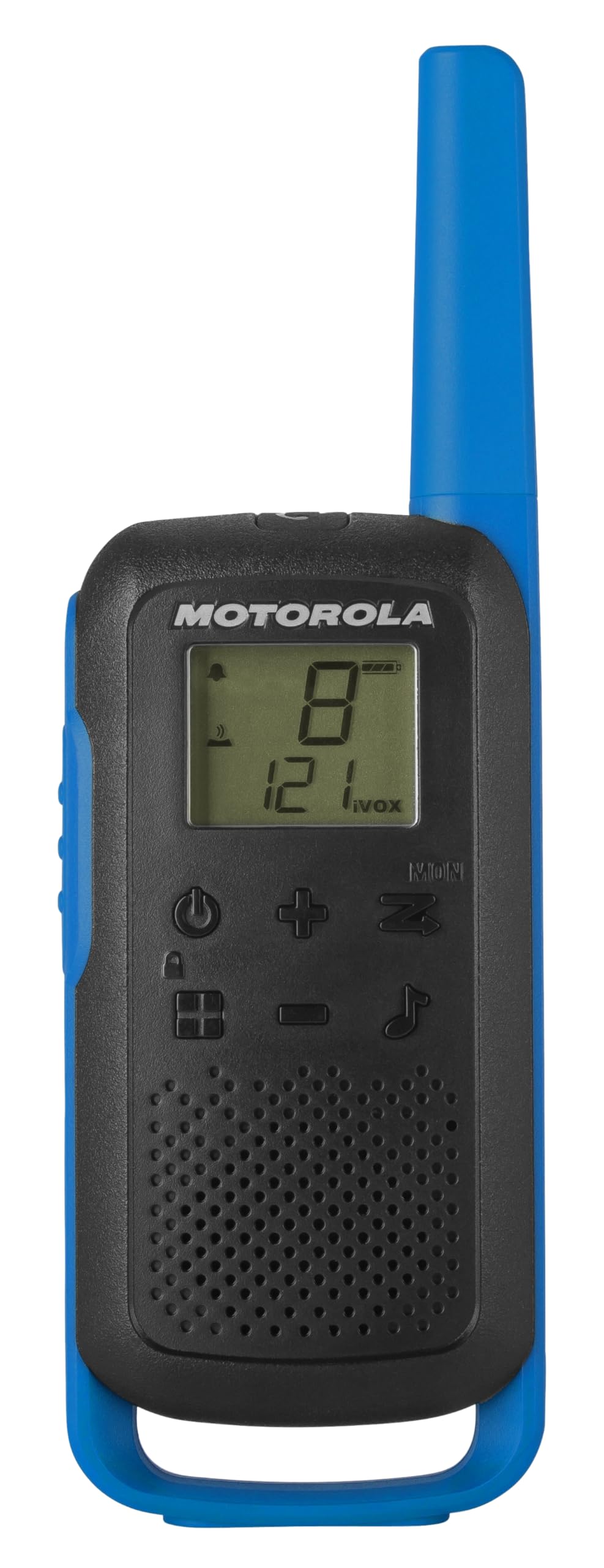 Motorola Solutions - T62 PMR Bleu, Talkie Walkie Talkabout, Radio Bande Citoyenne PMR446, 16 Canaux et 121 Codes, Portée 8 Km, Bleu, Sans Licence, Écran LCD