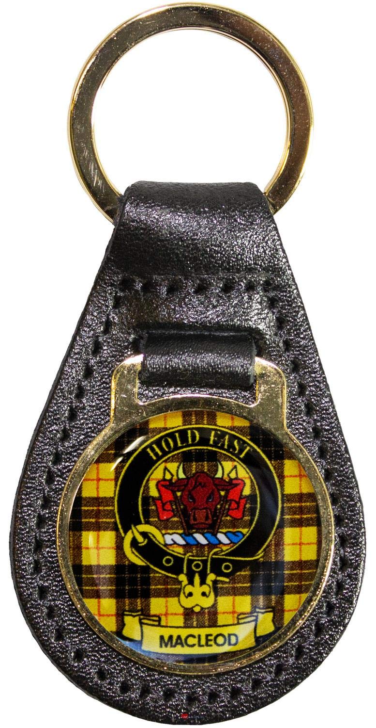I LUV LTD Leather Key Fob Scottish Clan Crest MacLeod Lewis Scottish Made
