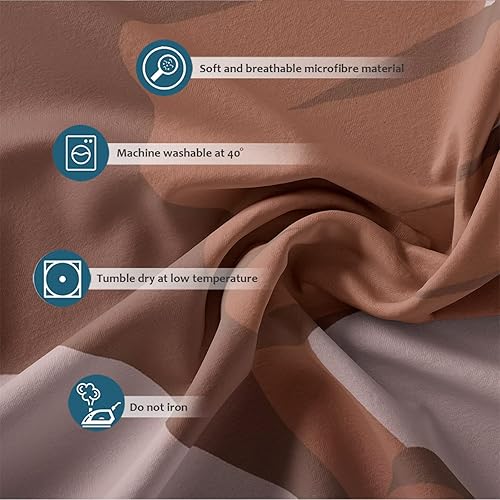 Miniatura 5 de SAISEMIHOME 3-Piece Duvet Cover Soft, Comfortable and Breathable Bedding Set, Zipper Closure, Love Your Gesture, Simple Style, Double Size
