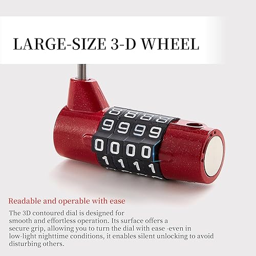 Miniatura 4 de Cerradura de casillero de gimnasio con combinación de 4 dígitos para casillero para gimnasio escolar, para deportes, caja de herramientas, estuche,