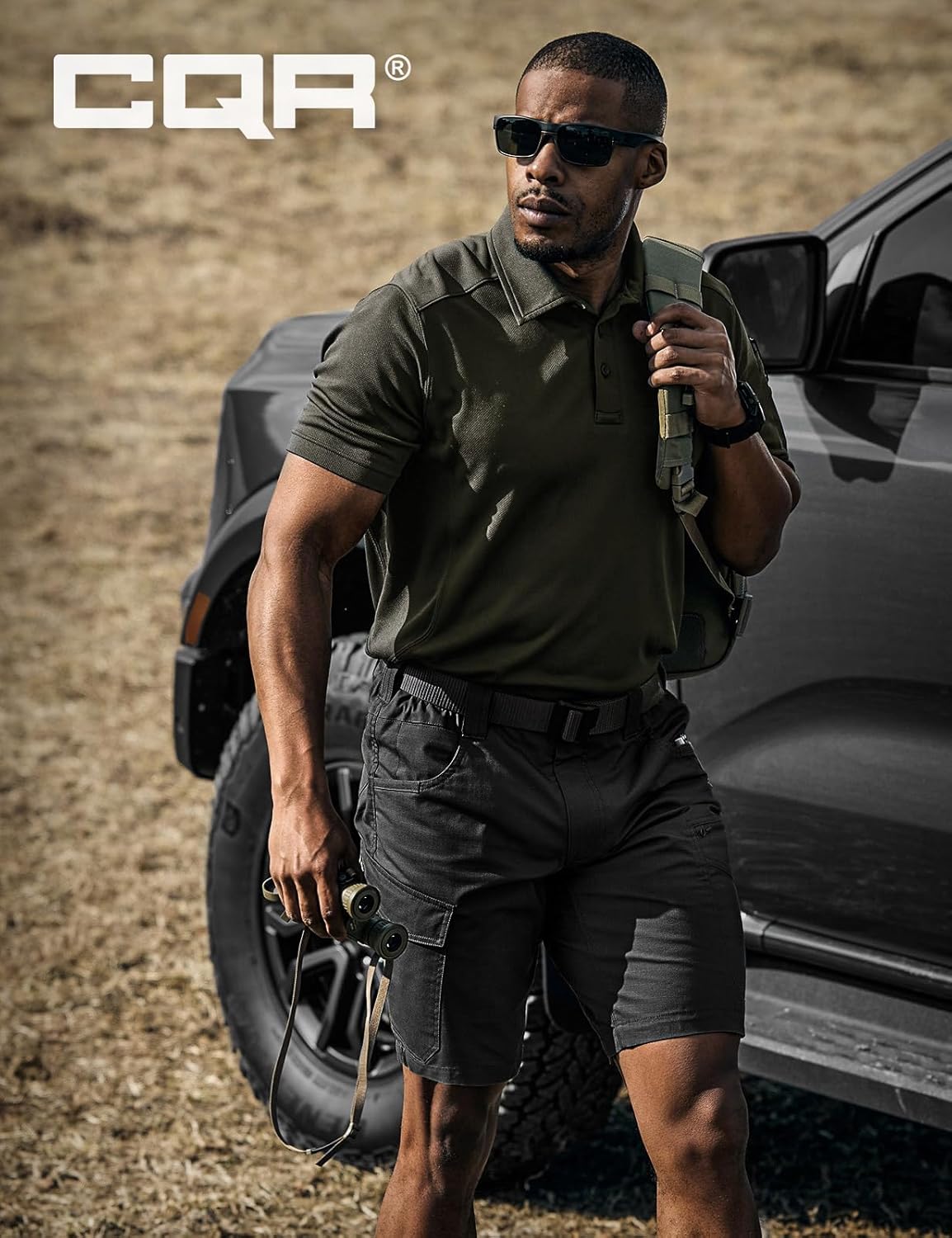 CQR Men's Flex Casual Cargo Shorts, Lightweight Water Resistant Golf Shorts, Stretch Tactical Work Shorts with Multi-Pocket - Image 3