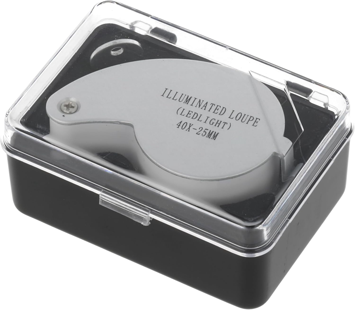 The Beadsmith LED Jeweler’s Loupe – 40x Magnifying Loupe w/ 25 mm Lens, Dual LED Lights, Foldable Portable Design, Includes Battery Key