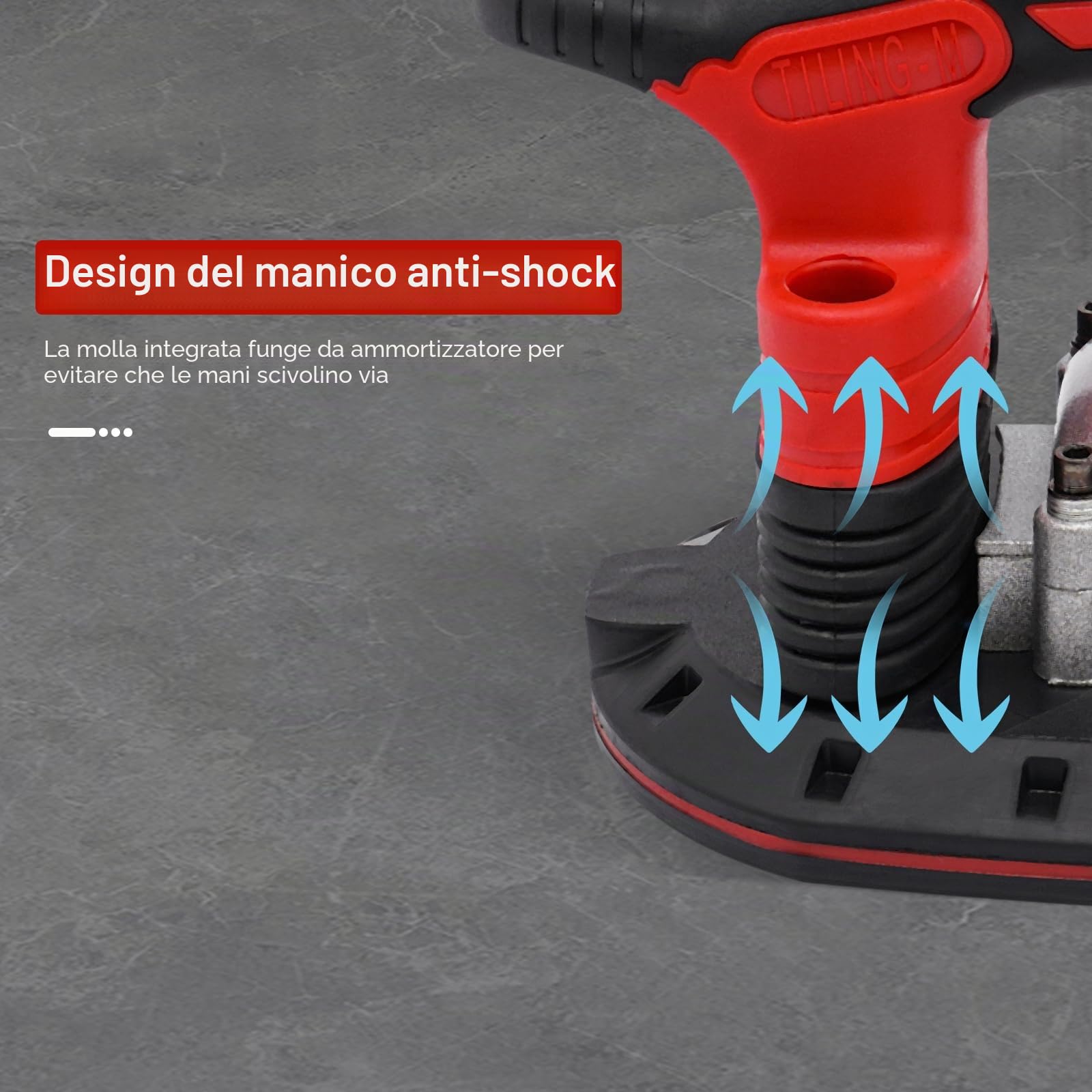 Ventosa elettrica a vuoto, strumento di vibrazione per piastrelle, 21 V, 2000 mAh, strumenti vibranti per piastrelle manuali, 6 velocità regolabile installazione piastrelle (due batterie)