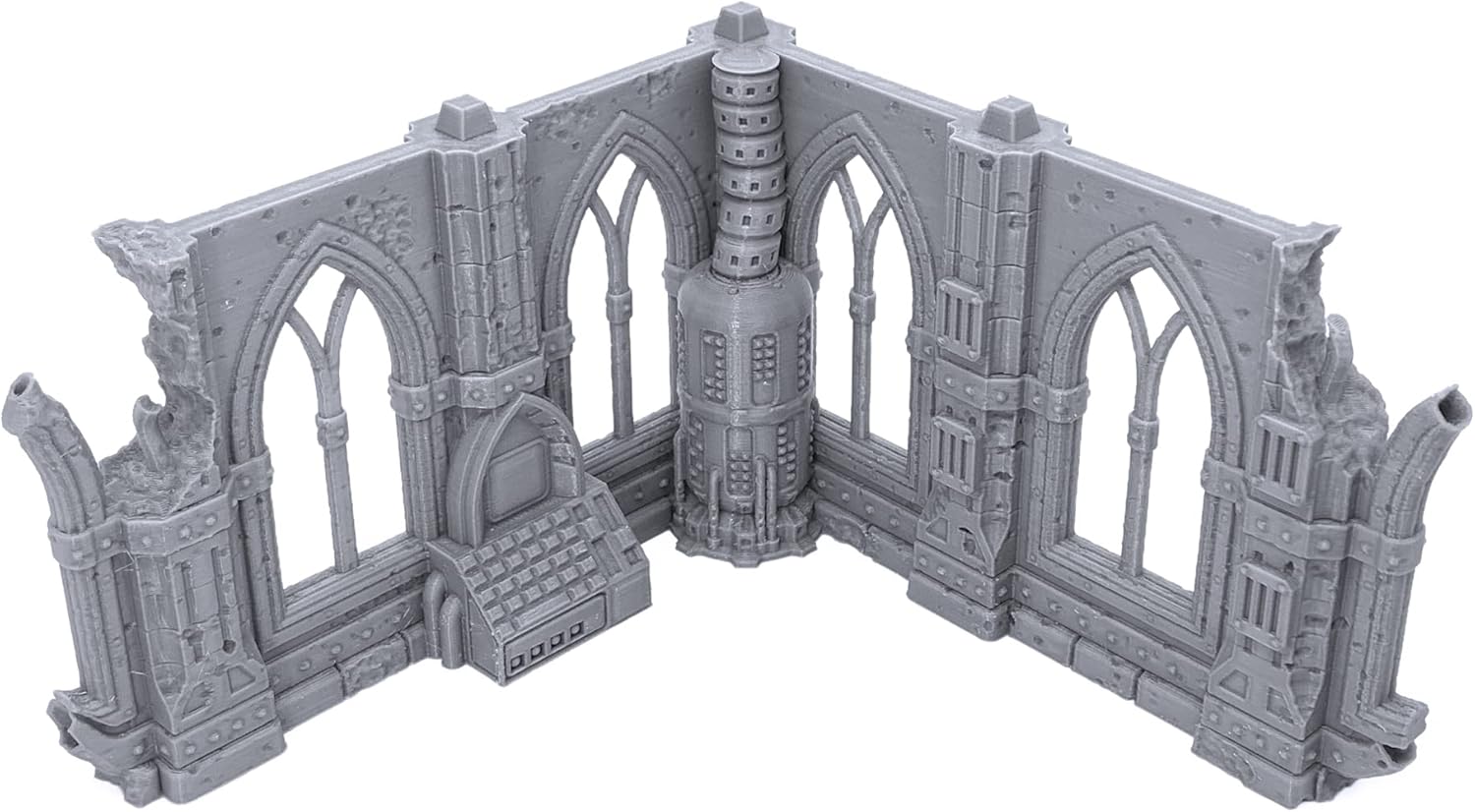 EnderToys Gothic Sci-Fi Ruins by Terrain4Print (Set C), 3D Printed Tabletop RPG Scenery and Wargame Terrain for 28mm Miniatures