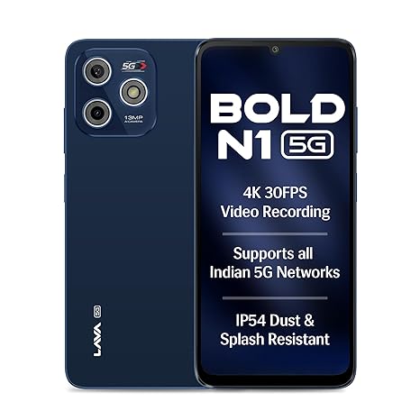 Lava Bold N1 5G (Royal Blue, 4GB RAM, 64GB Storage) |Bigger 6.75