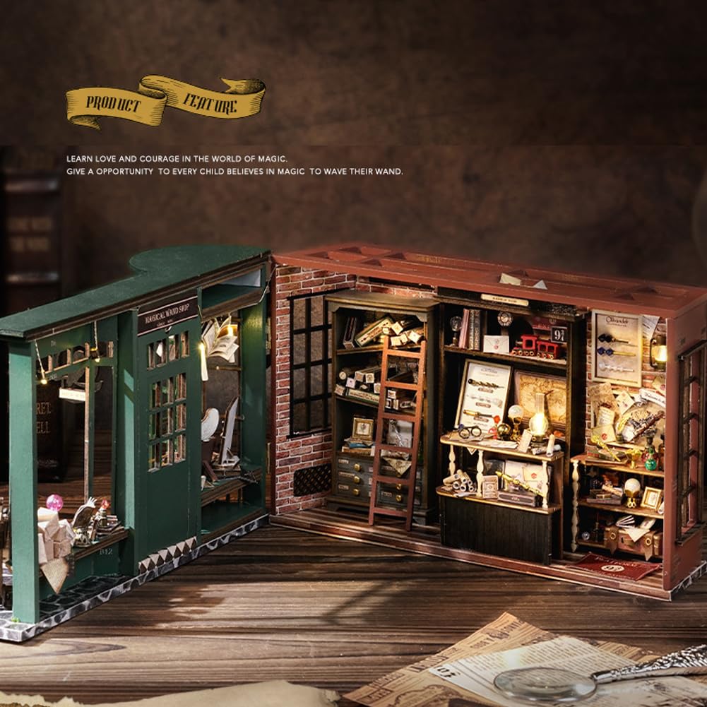 Kit fai da te in miniatura per casa delle bambole con casa delle bambole magiche europee vintage in legno, kit per casa di legno fatto a mano, regalo creativo
