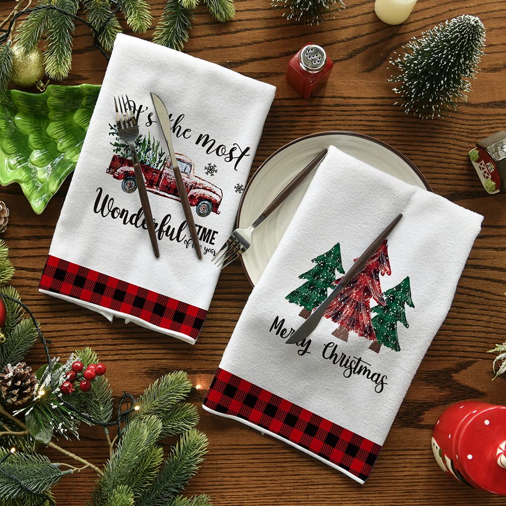 Artoid Mode Weihnachts-Geschirrtücher – Set Mit 4 Wintermotiven, 45,7 X 71,1 Cm, Saugstark