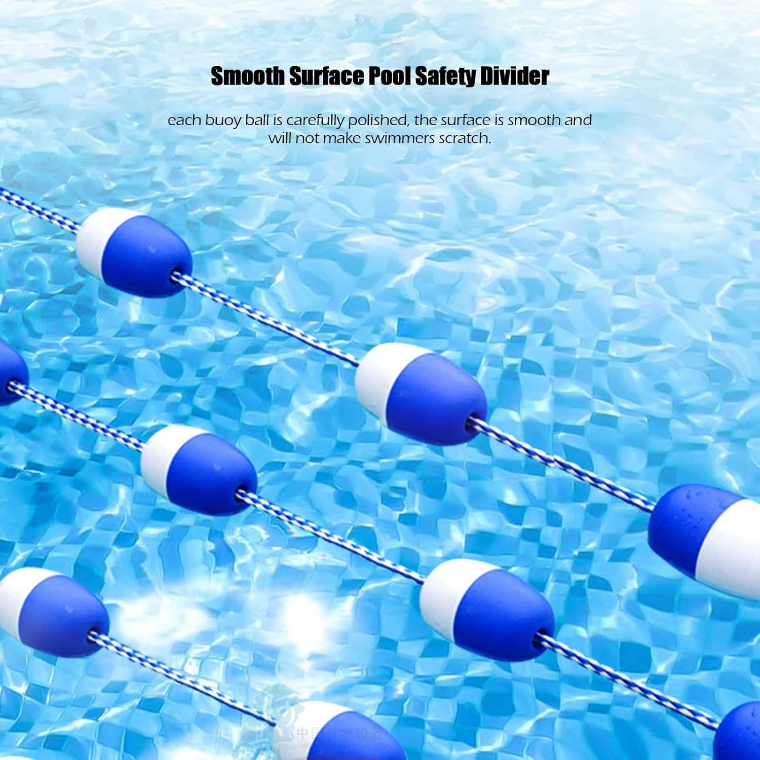 Swimming Pool Safety Rope - Lane Divider with Floats & Hooks, Durable Pool Boundary Line for Distinguishing Swim Areas, Essential Pool Safety Accessory