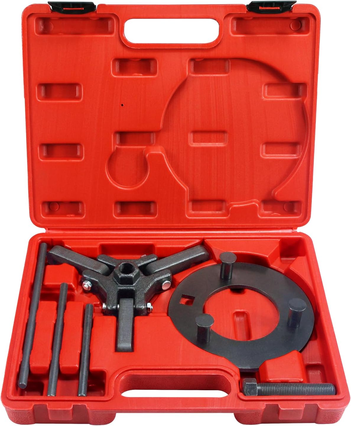 Harmonic Balancer Damper Pulley Puller Tool Remover Extractor Kit Compatible with Ford, GM, Chrysler, Cadillac, Chevy Trucks, Mitsubishi, with Upgraded Version 3 Thin Jaw Puller