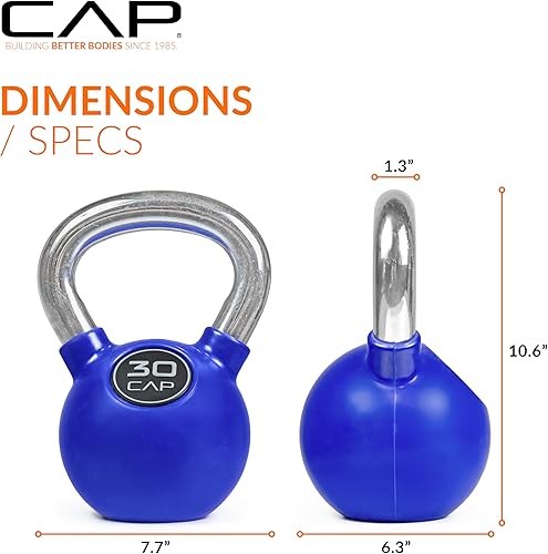 Miniatura 4 de CAP Barbell Pesa rusa recubierta de goma con mango cromado