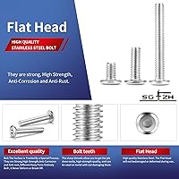 Vista 4 de M5 x 6mm 10 piezas de tornillos de cabeza plana con casquillo hexagonal, acero inoxidable 304 18-8, rosca completa, de SG TZH (con llave hexagonal)