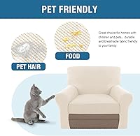 Vista 226 de H.VERSAILTEX Multi-Pieces Sofa Covers Stretch Couch Covers Form Fitted Seats and Back Cushions Covers