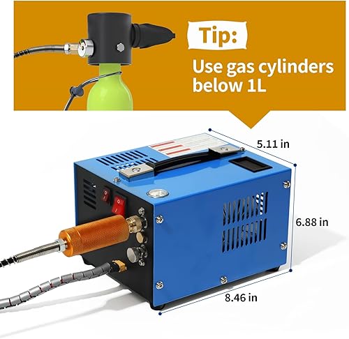 Miniatura 2 de Compresor de aire PCP 4500Psi30Mpa sin aguaaceite PCP bomba de aire, compresor automotriz de 12 V CC 110 V CA PCP pistola de aire con convertidor de