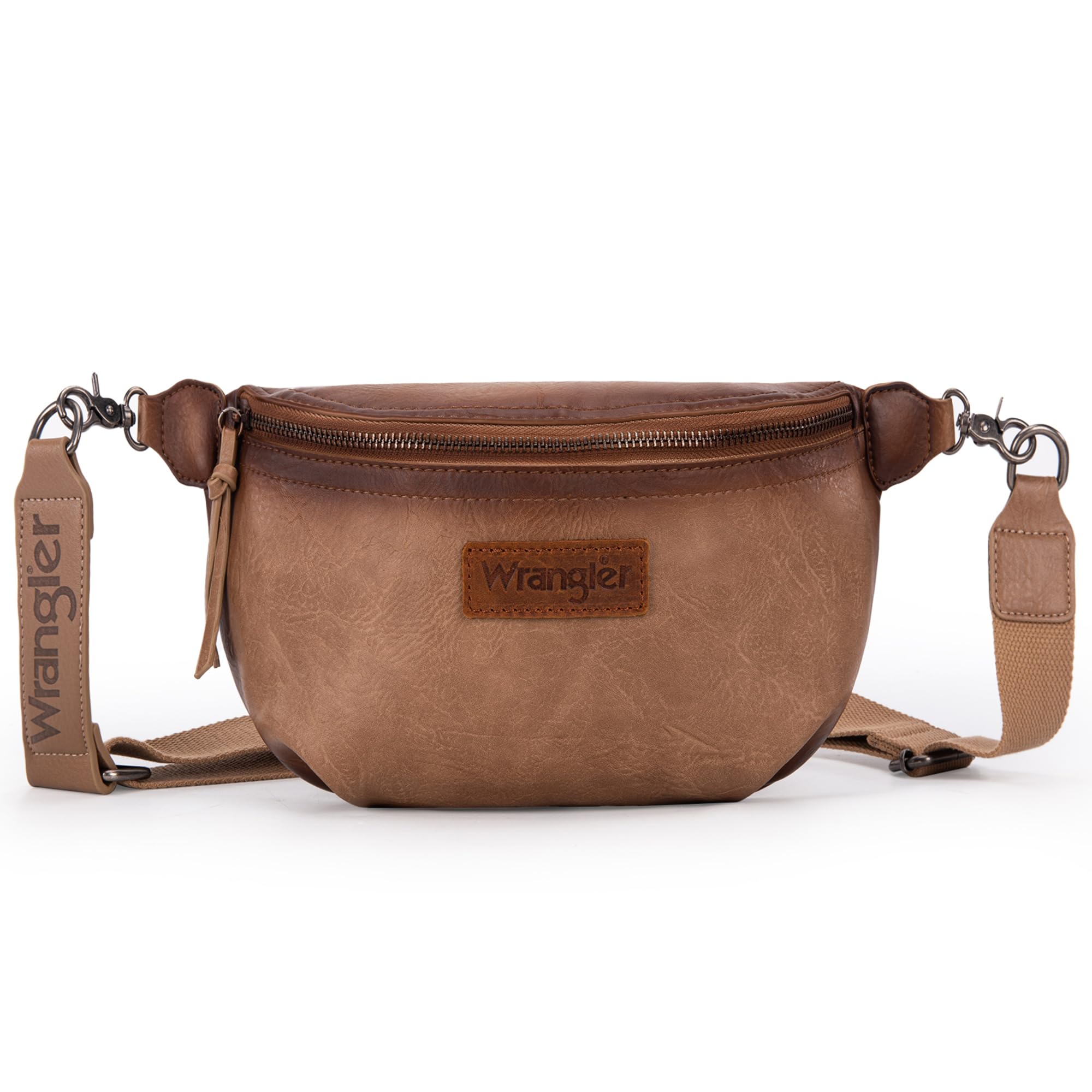 Wrangler Bolso Bandolera Vintage para Mujeres y Hombres, Bolso Cruzado para Mujer, B-Distressed Khaki, 5.5 Inches (W) x 1.75 Inches (D) x 7.5 Inches (H), Bolso Bandolera