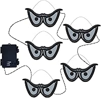 Vista 5 de Luces de ojos espeluznantes intermitentes de Halloween, 5 piezas de globos oculares que cambian de color automático, decoraciones de Halloween