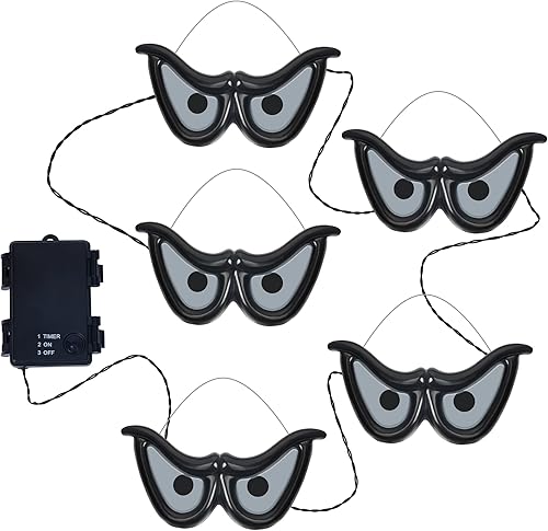 Miniatura 5 de Luces de ojos espeluznantes intermitentes de Halloween, 5 piezas de globos oculares que cambian de color automático, decoraciones de Halloween,