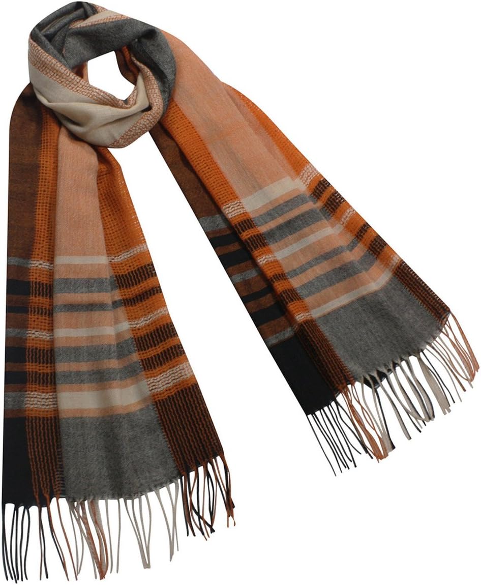 Dahlia Women's 100% wool Scarfs, Wraps, and Shawls, Mesh Plaid or Awning Striped