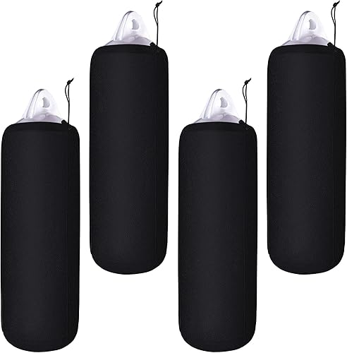 Woanger Paquete de 4 fundas para guardabarros de lancha de 8 x 20 pulgadas, fundas de parachoques de forro polar marino para guardabarros