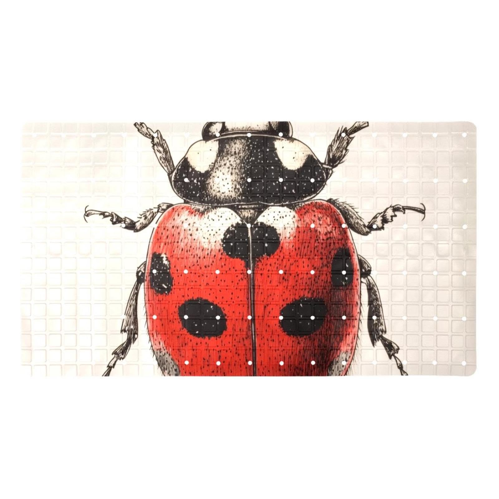 Art Ladybug Tapis de bain antidérapant rectangulaire avec ventouses Lavable en machine 40 x 70 cm