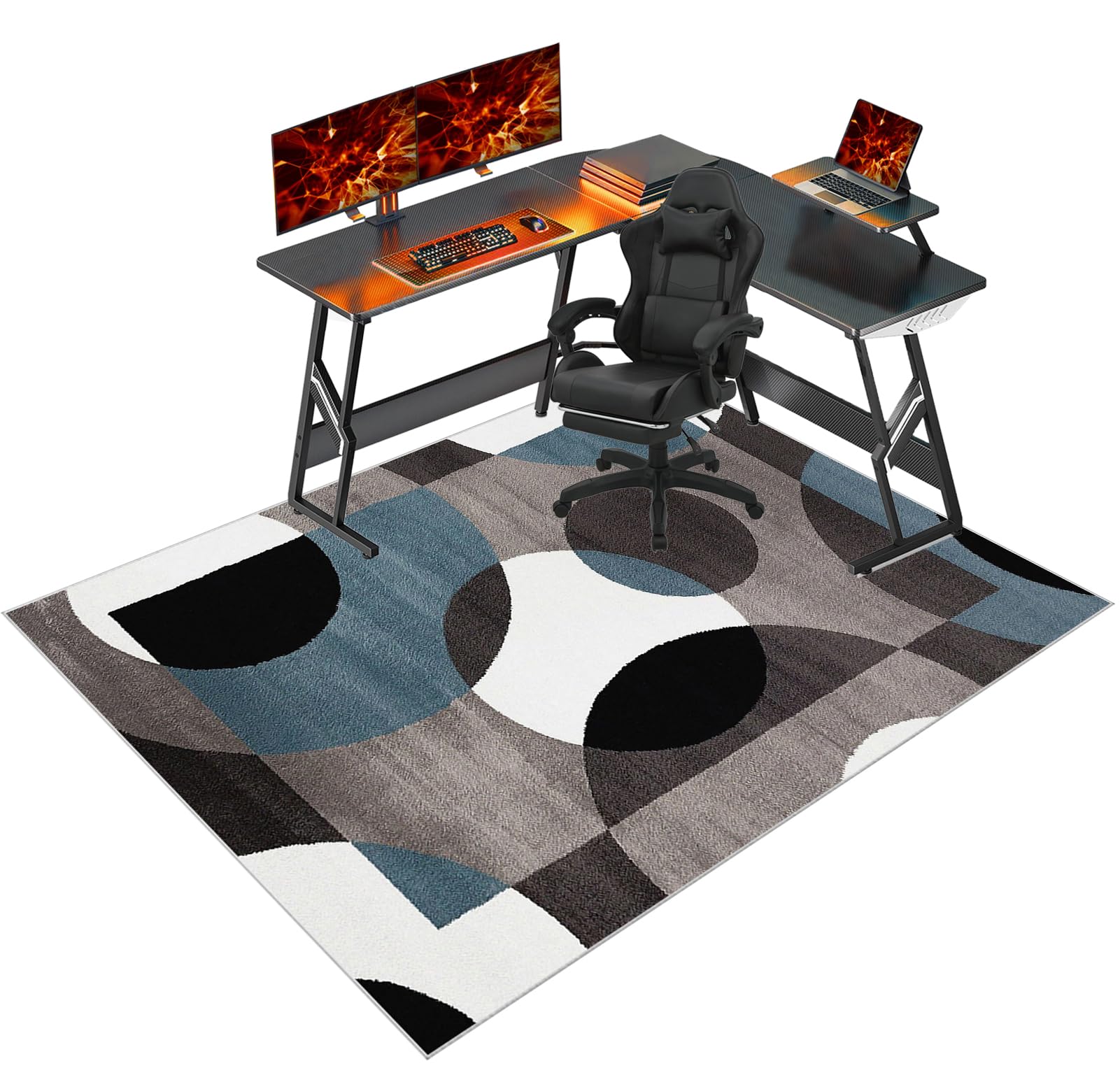 Tapis de sol pour chaise de bureau protège-parquet pour espace télétravail
