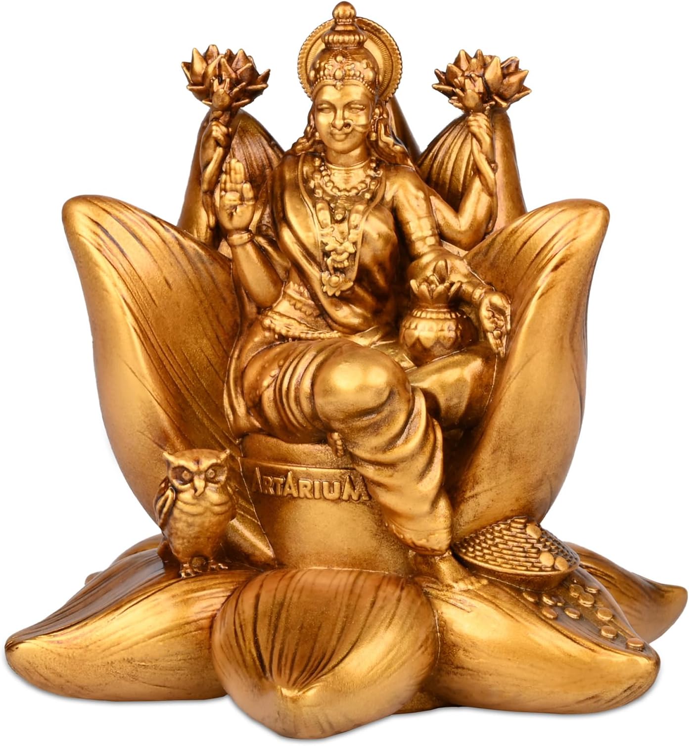 Artarium Laxmi Ji Idol Statue | laxmi ji murti | Laxmi Showpiece for Car Dashboard 2.8 Inch (Pack of 1)
