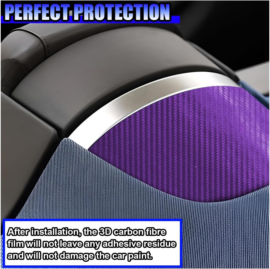 Car 3D Carbon Fiber Wrap Stickers Decal, 5FT x 1FT Air Release Vinyl Auto Body Wrap Roll Film Decoration, Self Adhesive Scratch Resistance DIY Interior Exterior Decals for Cars (Purple)