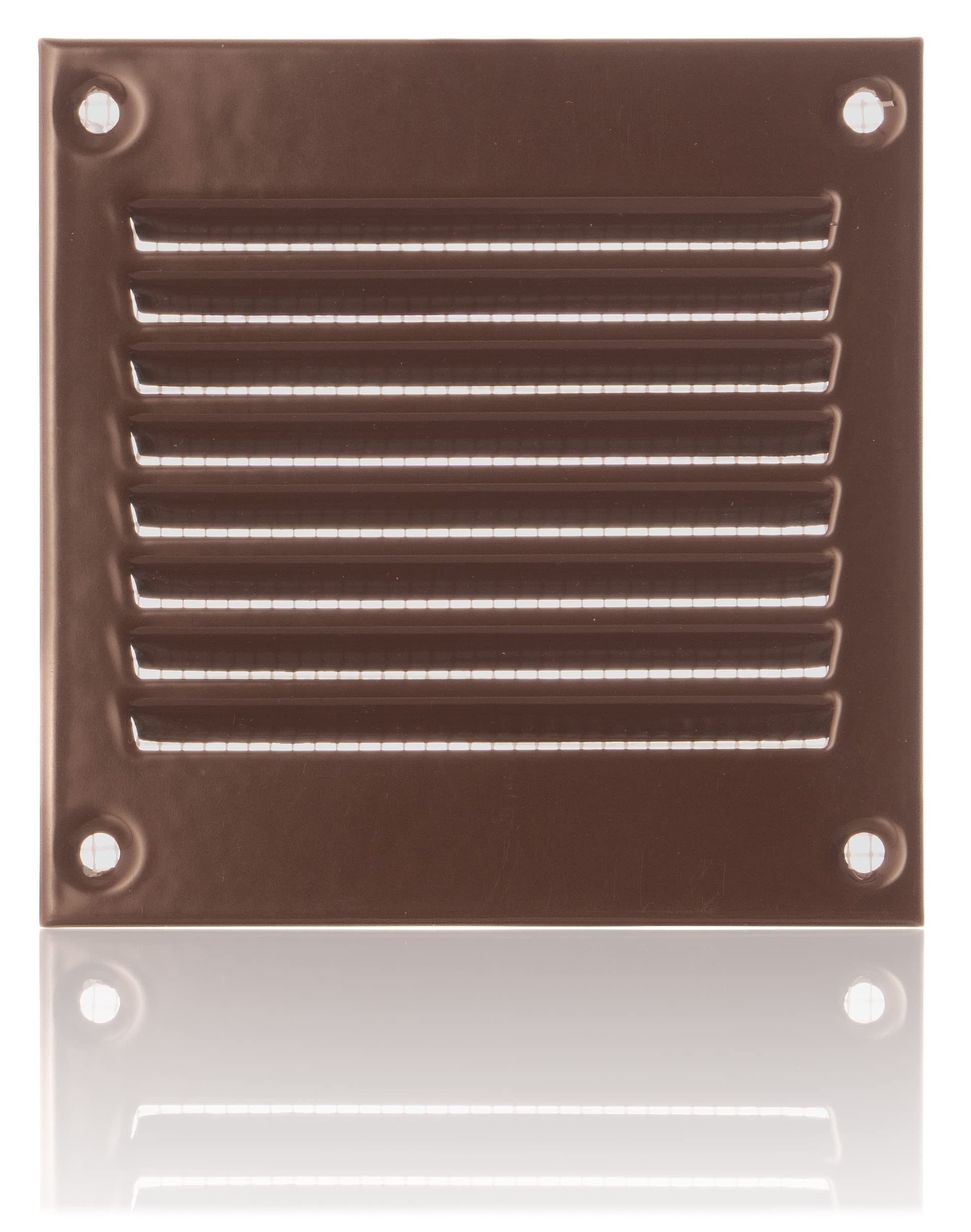 About Vent Brown 100X100mm / 4X4 Inch Metal Ventilation Grille With Flyscreen - Air Vent Cover
