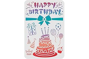 FINGERINSPIRE Happy Birthday Reusable Stencils