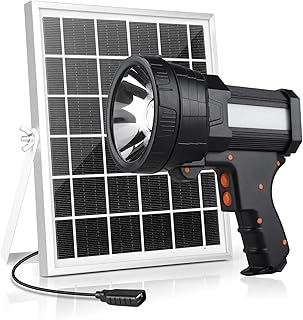 YIERBLUE Rechargeable Spotlight, Super Bright 100000 Lumen LED Flashlight Handheld Spotlight 10000mAh Long Lasting Large Flashlight Searchlight