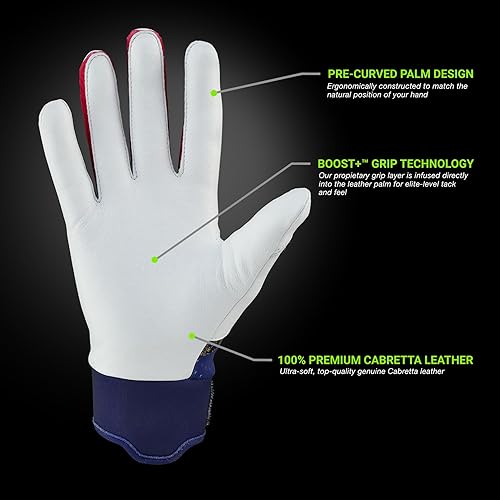 Miniatura 3 de Grip Boost Loaded - Guantes de bateo de béisbol con piel Boost Plus, tallas para adultos y jóvenes