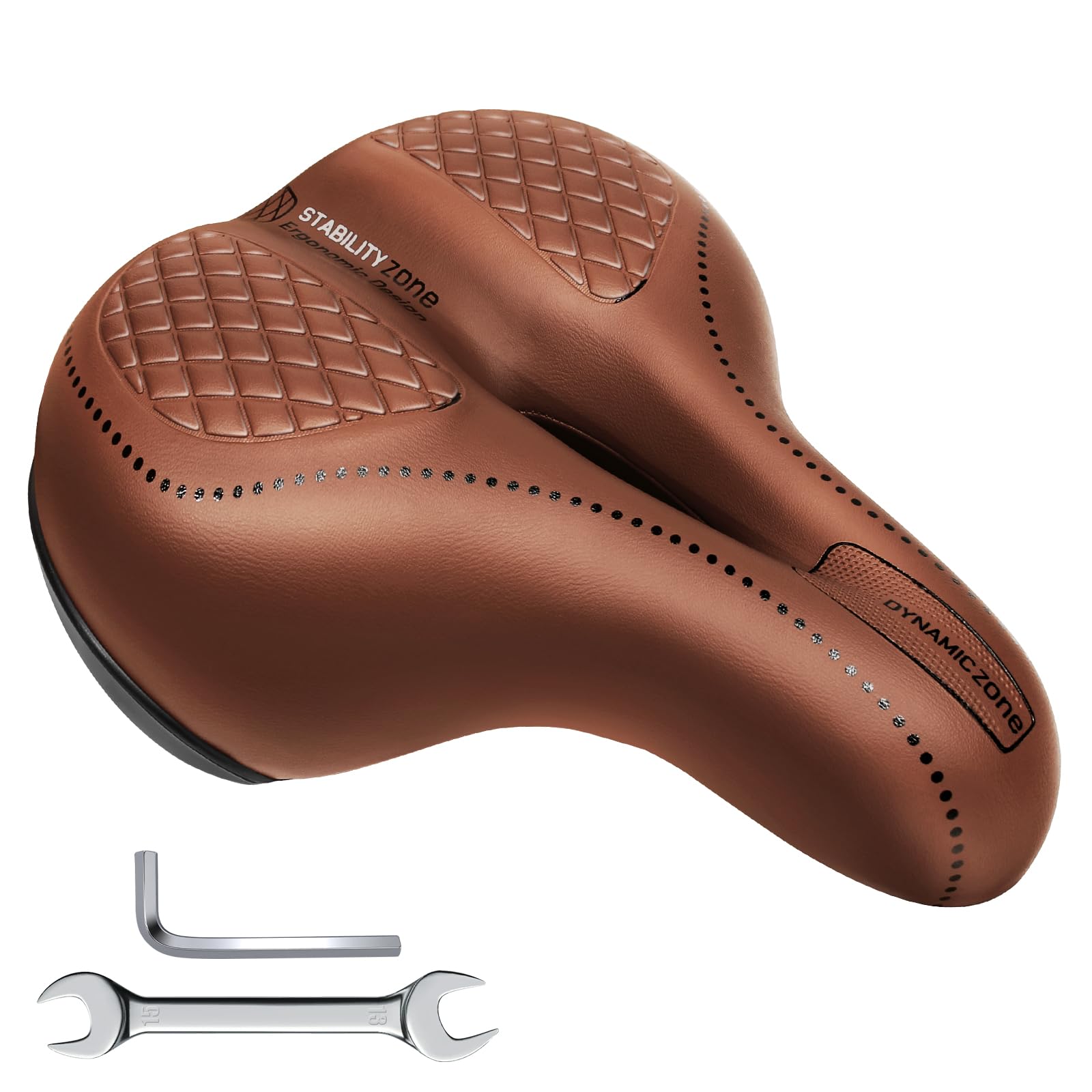 Sillín de bicicleta de gel, ancho, cómodo, transpirable y suave, impermeable, amortiguador de golpes, espuma viscoelástica ergonómica