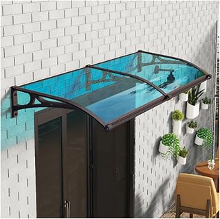 Toldo Para Puerta De Entrada, Toldo De Policarbonato Para Porche, Toldo Para Patio De 60/80/100/120/150 Cm, FáCil De Instalar, Toldo Para Ventana Azul/Soporte Negro ( Size : 100x160cm/39x63in )