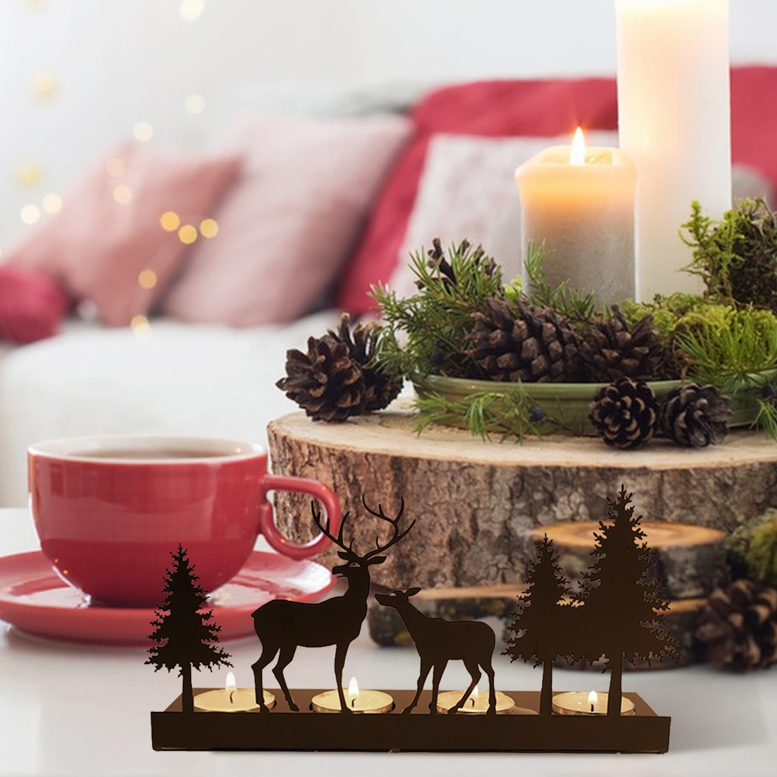 Bougeoir De Noël En Bois Pour Décoration De Noël Intérieure