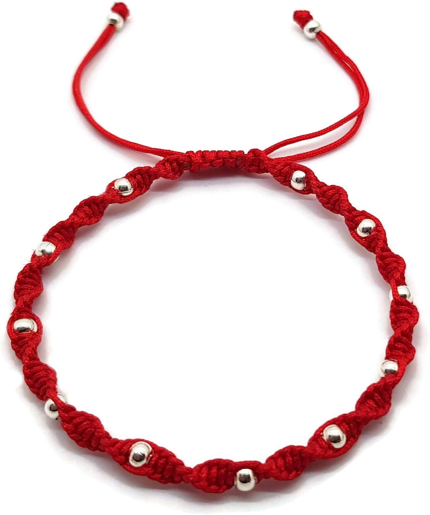 Colorful Thread Kabbalah Bracelet with Balls, Amulet, Evil Eye Protection, Good Luck, Metal Free