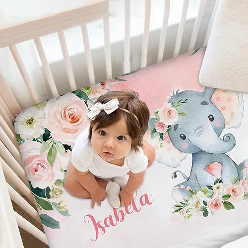 Miniatura 2 de Juegos de ropa de cama personalizados para cuna para niñas bebés, juego de ropa de cama personalizado para cuna con nombre, ropa de cama de