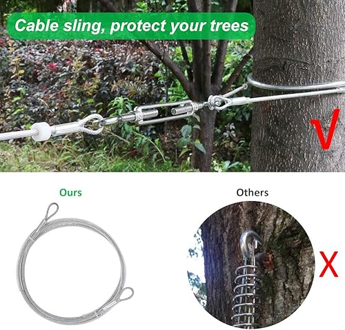 Miniatura 2 de XiaZ Cable de amarre para perros, cable de camino de 50 pies para perros de hasta 200 libras, correa de perro resistente para patio, campamento, al