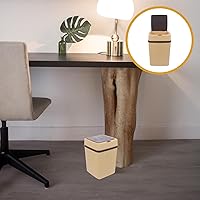 Vista 4 de Automatic Touchless Trash Can Smart Sensor Garbage Bin for Kitchen Office Bedroom Bathroom Practical Large Capacity Waste Container in Khaki