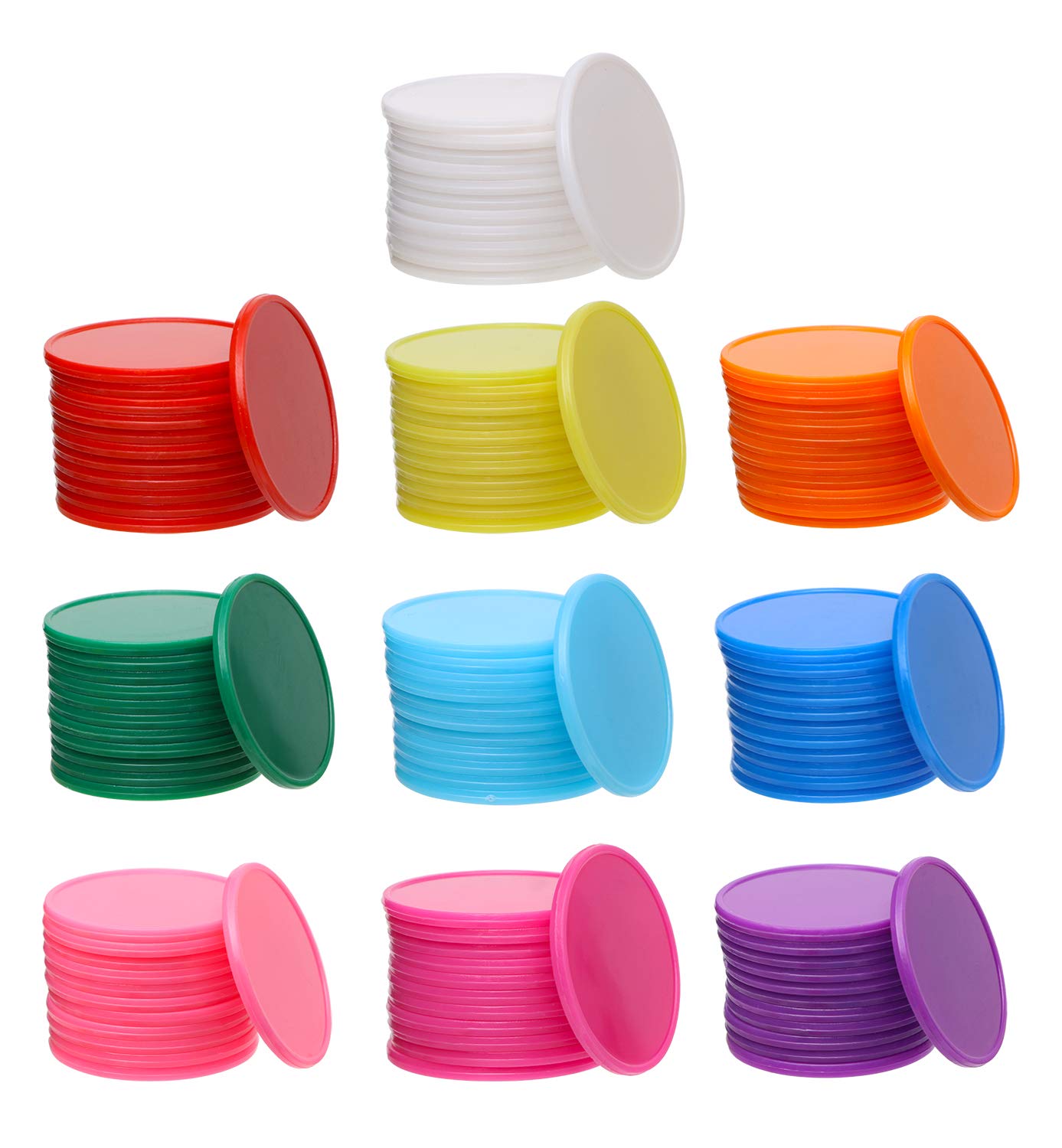 Shapenty 10 Colors Small Plastic Learning Counters Disks Chip Counting Discs Markers for Math Practice and Poker Chips Game Tokens, 32mm/1.26 Inch,120PCS