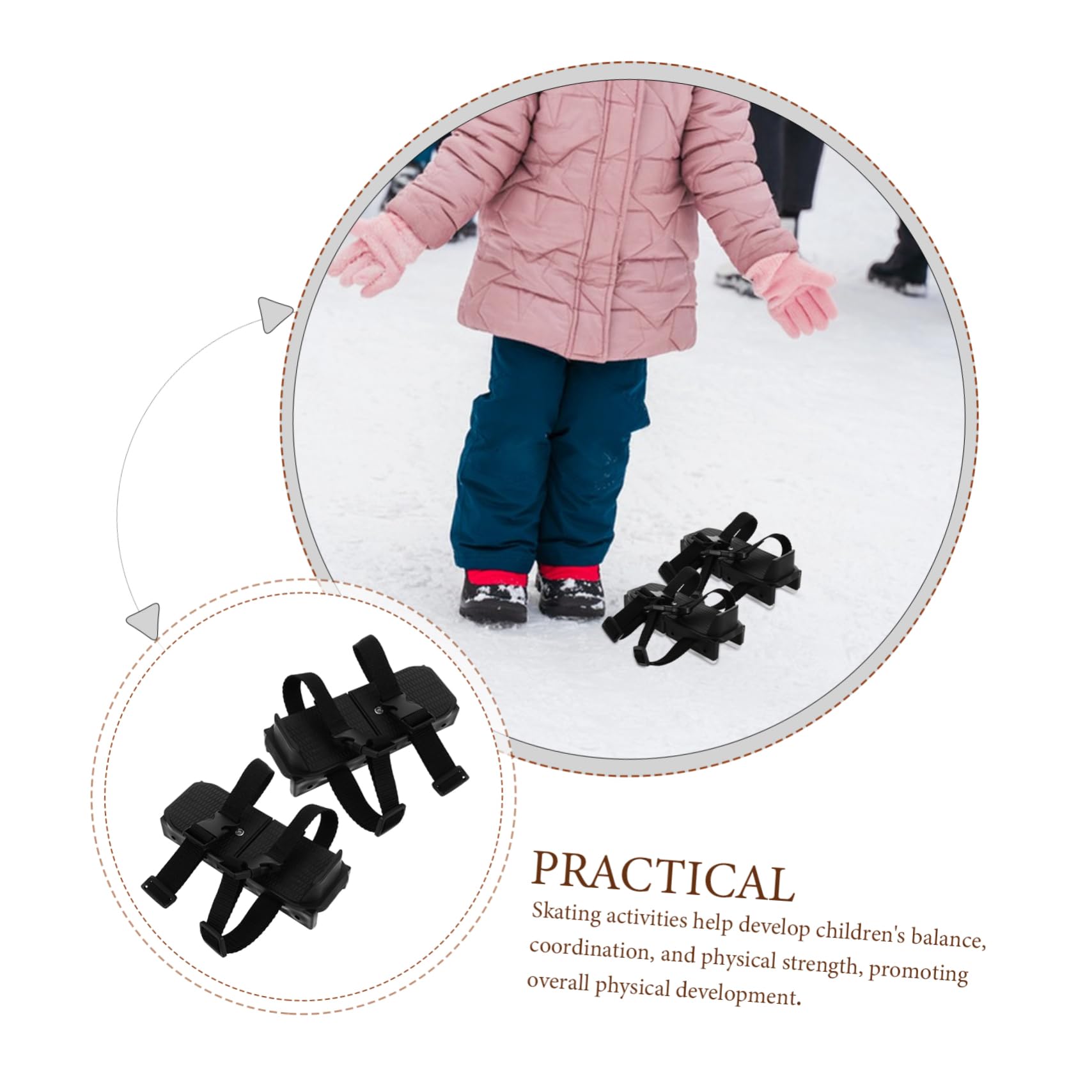 Toddmomy Pattini da Ghiaccio Regolabili per Bambini, Design Stabile e Confortevole, Lunghezza 17-21,5cm per Neve e Ghiaccio