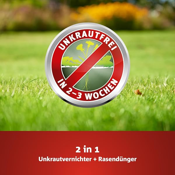 WOLF-Garten 2-in-1: Unkrautvernichter + Rasendünger SQ 450 (Rasendünger und Unkrautvernichter, wirkt über Blätter und Wurzeln, Wirkung bis zu 100 Tagen, ausreichend bis 450 m2) 3840746 - 2