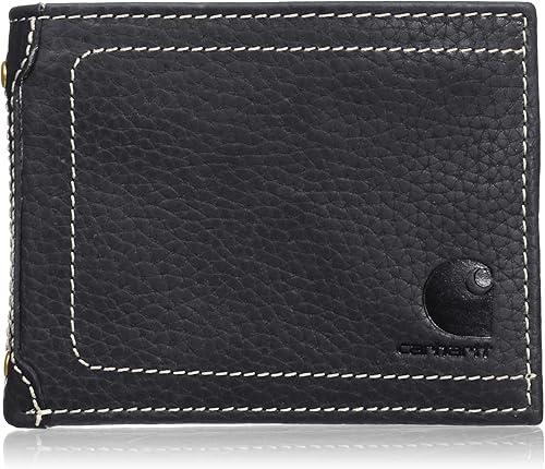 Carhartt Carteras, billetera y portapasaporte para hombre, duradera billetera plegable, disponible en cuero y lona