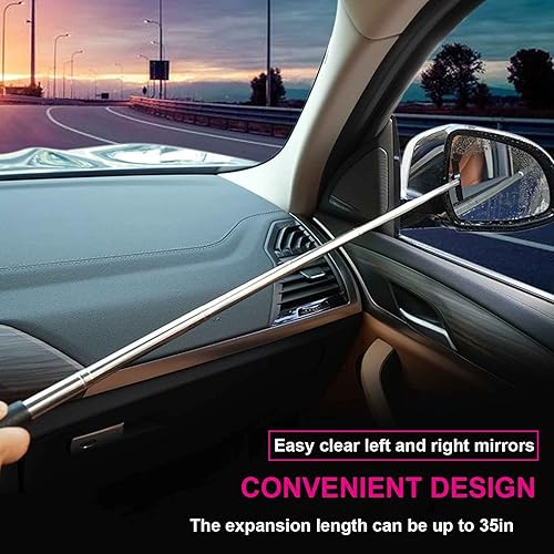 Miniatura 5 de Limpiaparabrisas para espejo retrovisor de automóvil con varilla larga telescópica, escobilla de vidrio retráctil, accesorios automotrices