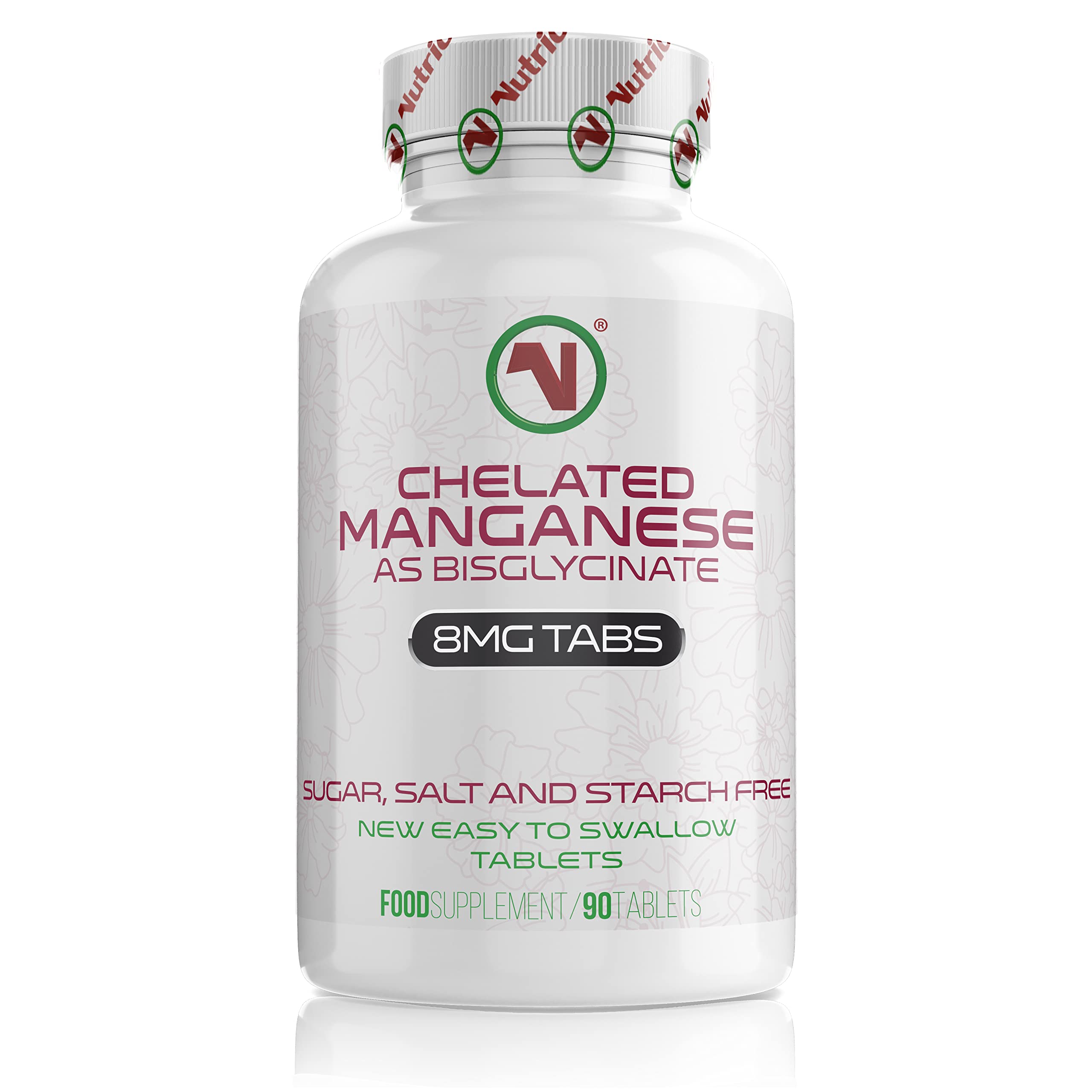 Chelated Manganese Bisglycinate Tablets | 90 Tablets Per Bottle | Half Tablet Per Day | Essential Trace Mineral | Suitable for Vegans