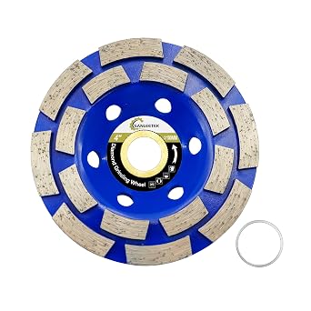 Diamond Concrete Grinding Wheel 4"100mm - Double Row Cup Grinding Wheel for Polishing and Cleaning Granite Marble Concrete Masonry Artificial Stone for Angle Grinder SANLEETEK