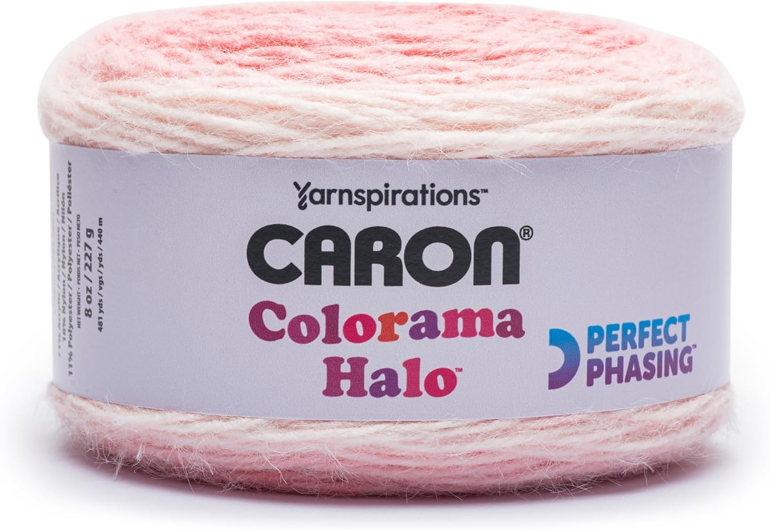 Caron Colorama Halo Cake Caron Rose Frost Yarn - 2 Pack of 8oz/226.79g - 71% Acrylic,18% Nylon,11% Polyester - #5 Bulky - 60 Yards for Knitting, Crocheting & Crafts