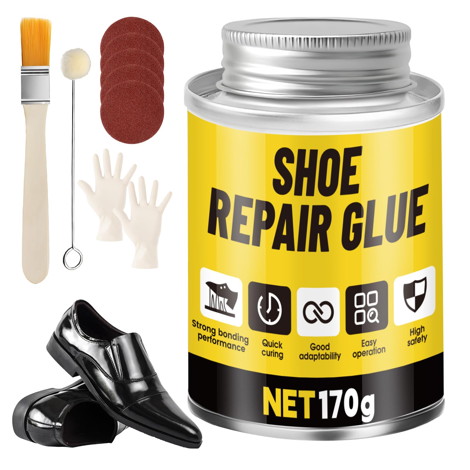 JAOJAO Shoe Cement, Boot Glue Sole Repair, Contact Cement for Shoes, 170g