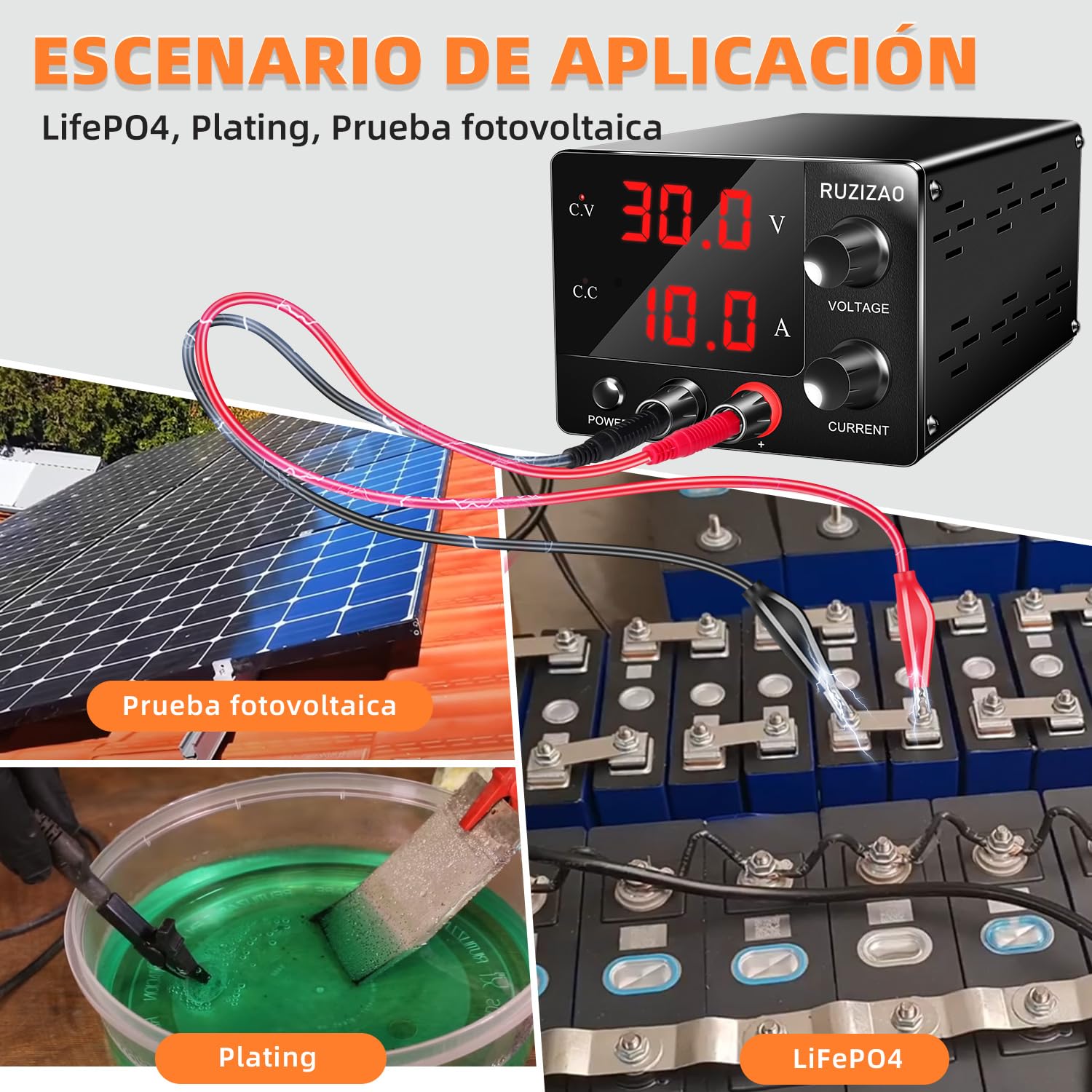 Fuente de Alimentación Regulables 0~30V 0~10A Potencia Constante 150W, Pantalla de 3 Dígitos de Alta Precisión Corriente y Voltaje Ajustables Fuente de Alimentación 15V10A 30V 5A