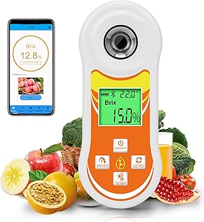 Digitales Brix-Refraktometer, YINMIK Brix Messgerät mit 0-60%, Refraktometer, automatische Temperaturkompensation, Smart Brix-Refraktometer für Obst, Gemüse, Home Wein & Bier Brauen